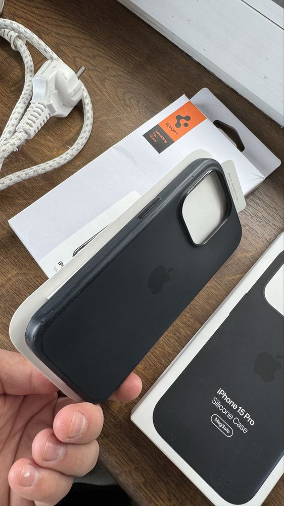 Etui iphone 15 pro magsafe silicone case black