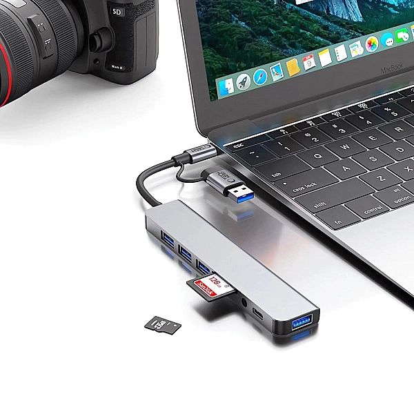 Tech-Protect Hb06 Hub Adapter 9In1 Type-C + Usb2.0 + Usb3.0 + Sd/Tf +