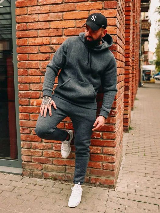 Спортивный костюм мужской зимний на флисе BL теплый кофта штаны