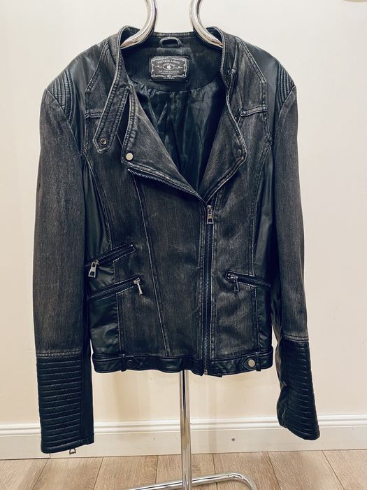 Kurtka 40 ramoneska vintage jeansowa jeans L wiosenna narzuta