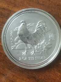 2 доллара 2005 года петуха Австралия 2 унции серебро 999