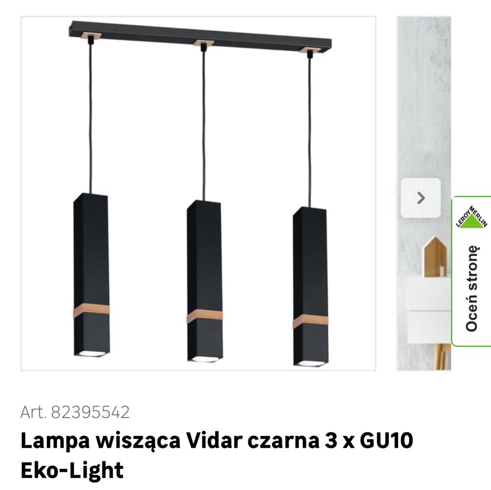 Lampa wisząca Vidar czarna