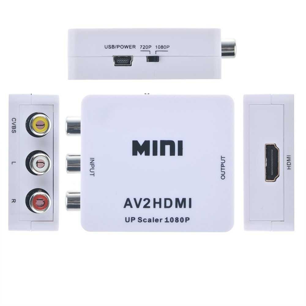 Conversor Adaptador AV para HDMI Entrada AV/RCA - Saída HDMI (AV-HDMI)