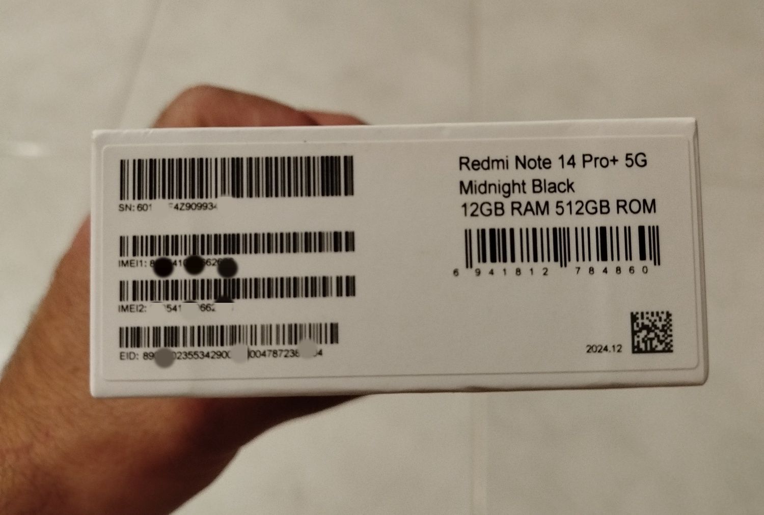 Xiaomi Redmi Note 14 Pro+ 5G 6.67" 12GB/512GB Preto