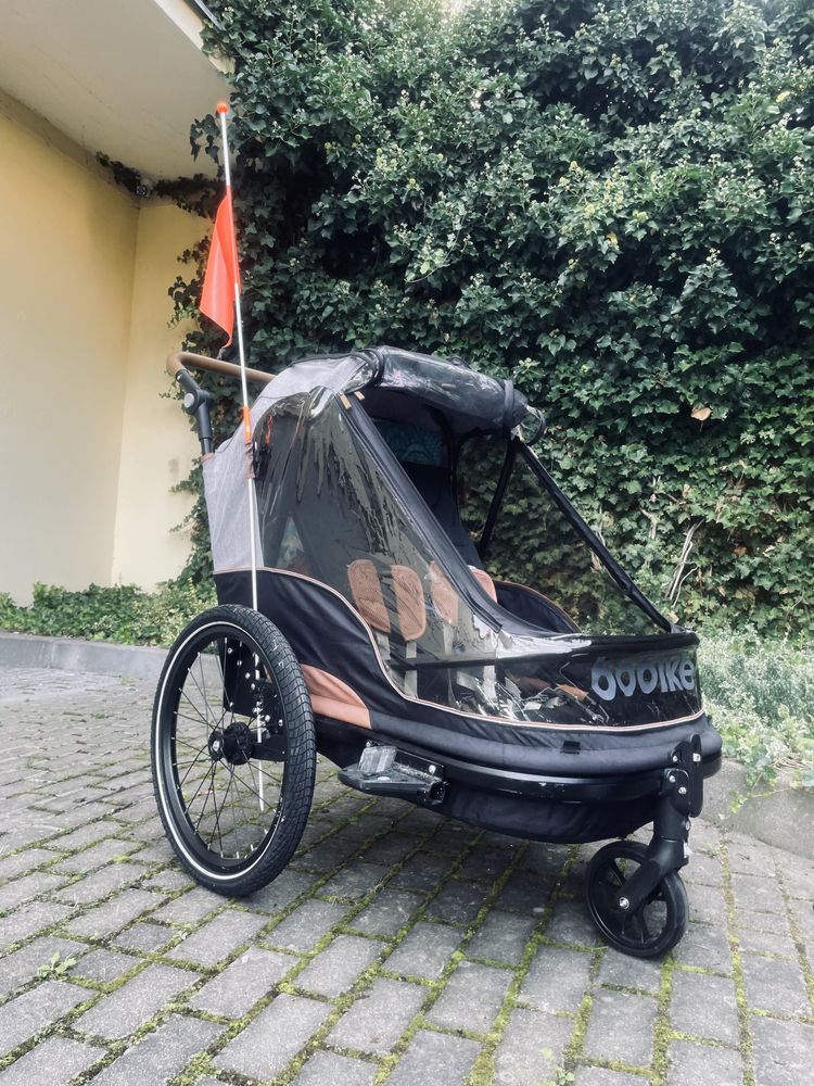 Wózek do biegania / przyczepka rowerowa podwójna nie Thule ale fajna