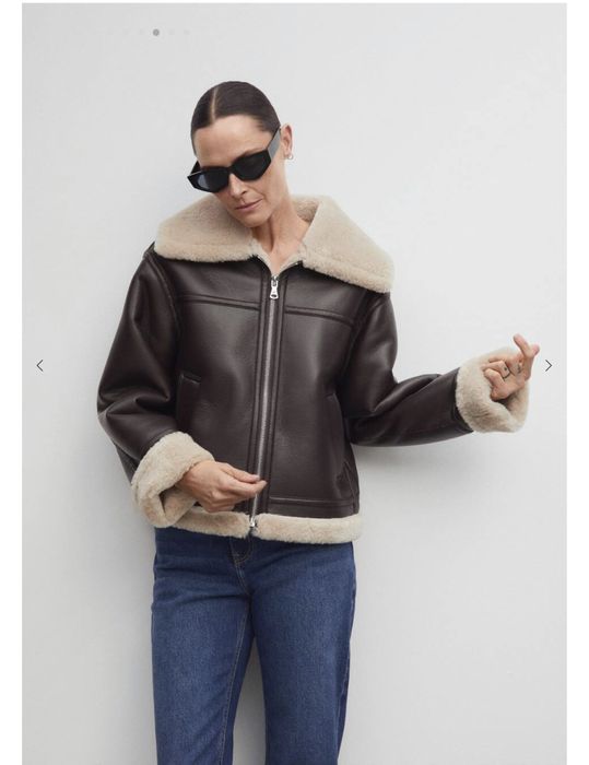 Дублянка Mango із штучного хутра та шкіри  ХХL