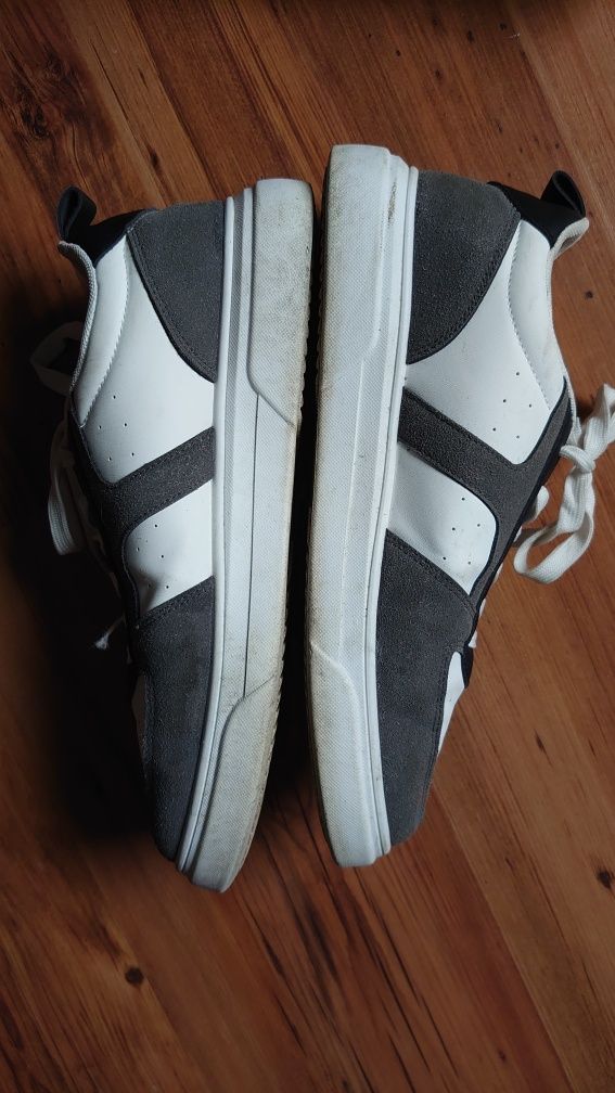 Sinsay 45 buty męskie białe szare eko skóra Trampki sneakersy