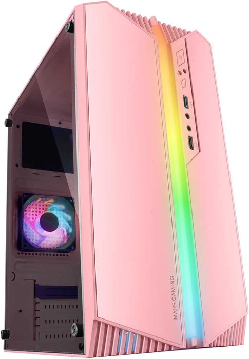 корпус пк Mars Gaming MC-S1,ультракомпактний FRGB чорний білий рожевий