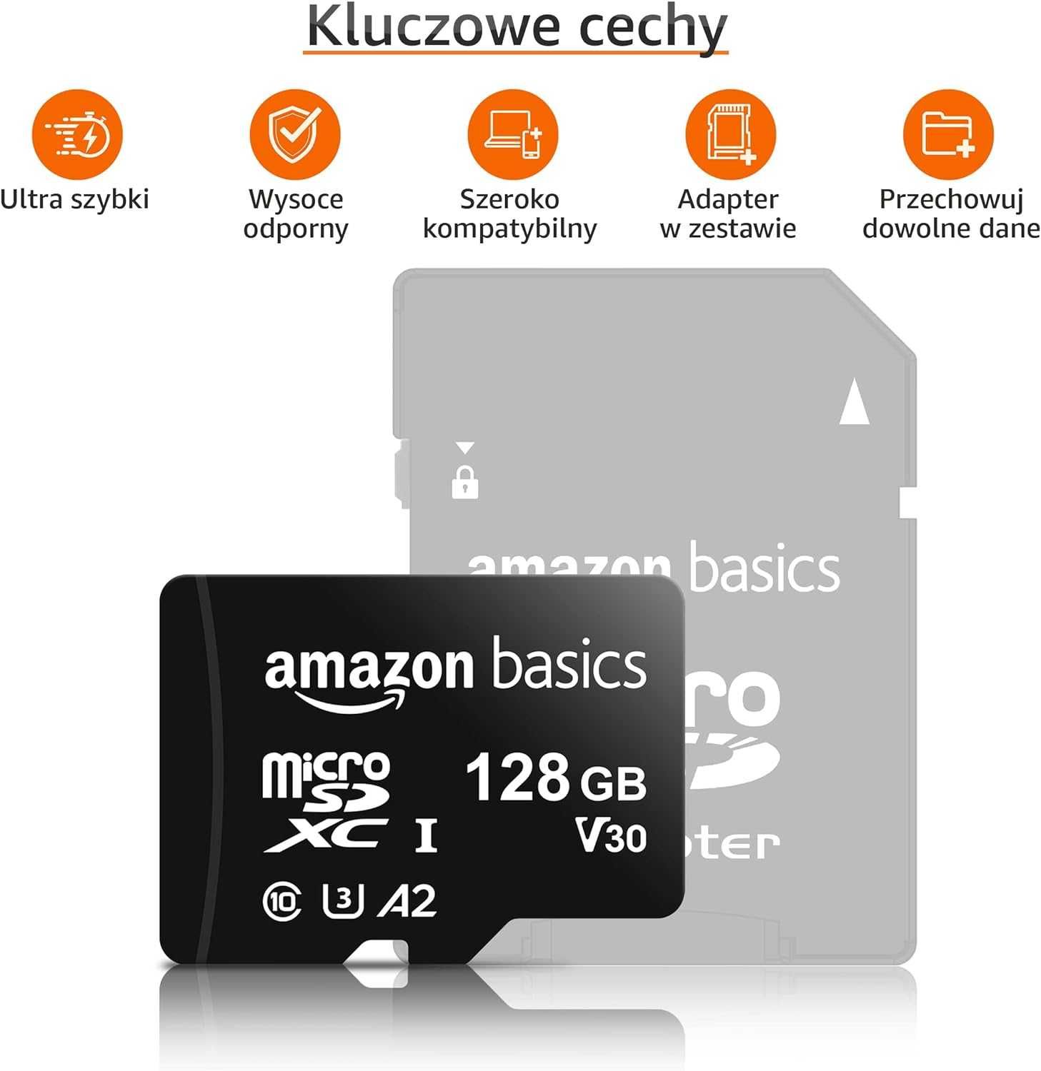 Karta microSD Amazon Basics LSMICRO128GU3 128GB + Adapter SD