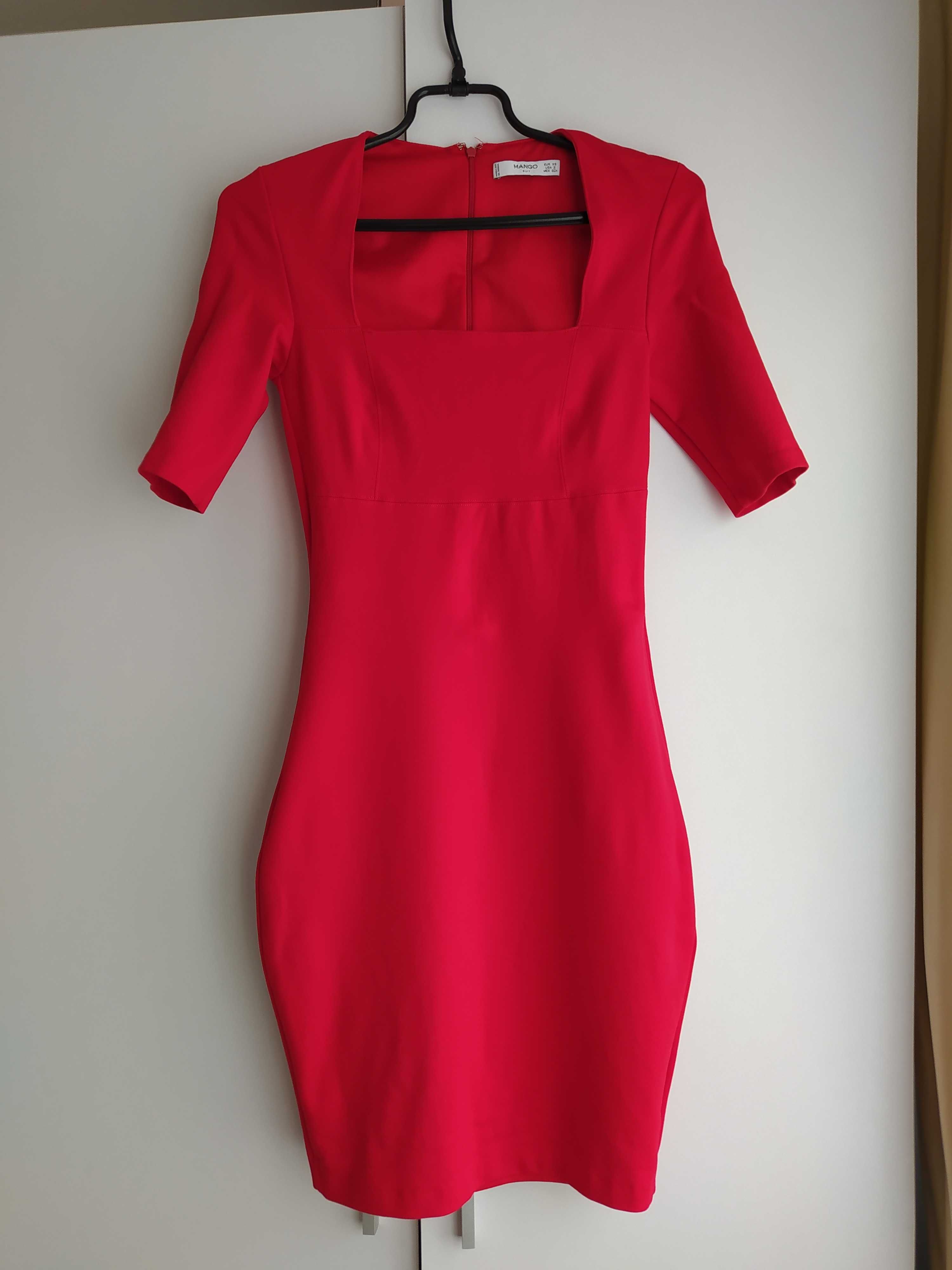 Елегантна червона міді сукня Mango
