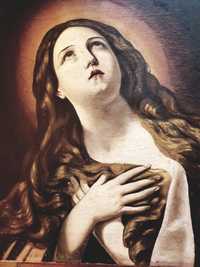 Antiga pintura religiosa - Nossa Senhora das Dores - em óleo sobre tel