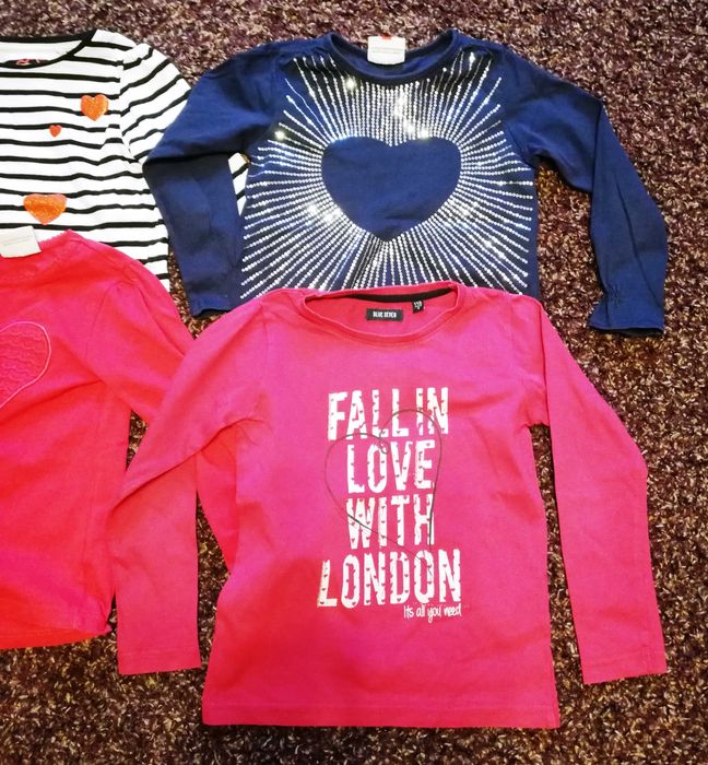 Bluzki dziewczęce - zestaw 8szt. - rozmiar 110