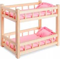 Drewniane łóżko piętrowe dla lalek do 38 cm Wooden