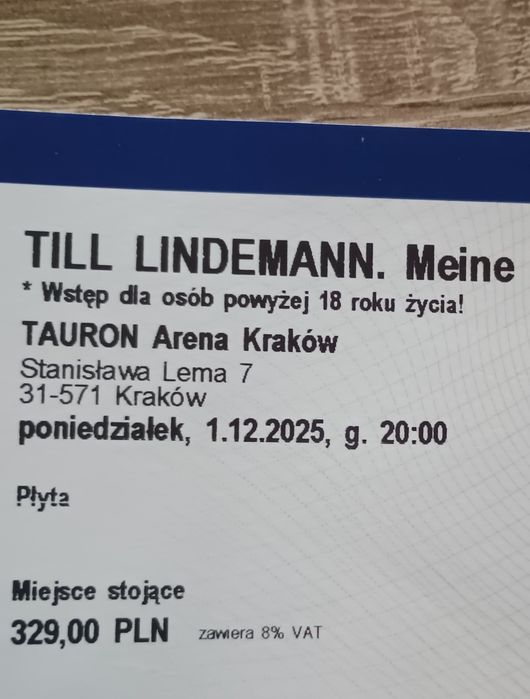 Koncert Lindemann Kraków 1.12.2025