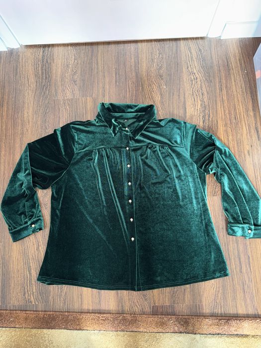 Zielona koszula welurowa Shein curve 3xl 48 50 52