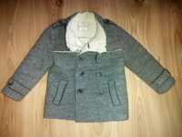 Zimowy wełniany  płaszczyk dla chłopca Zara rozmiar 104