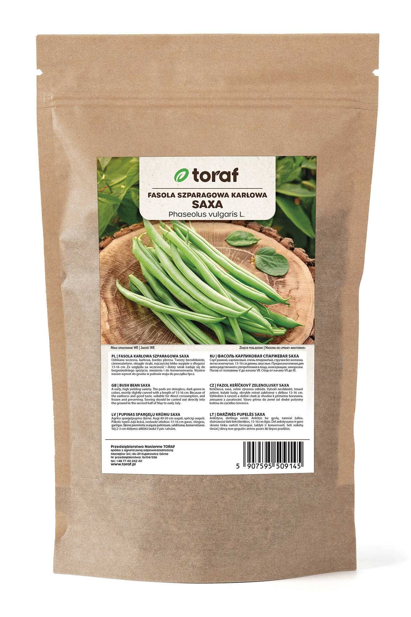 Fasola szparagowa karł. zielona Saxa  500g Toraf