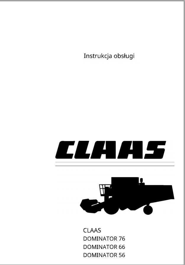 Instrukcja obsługi Claas Dominator 56, 66 76 PL