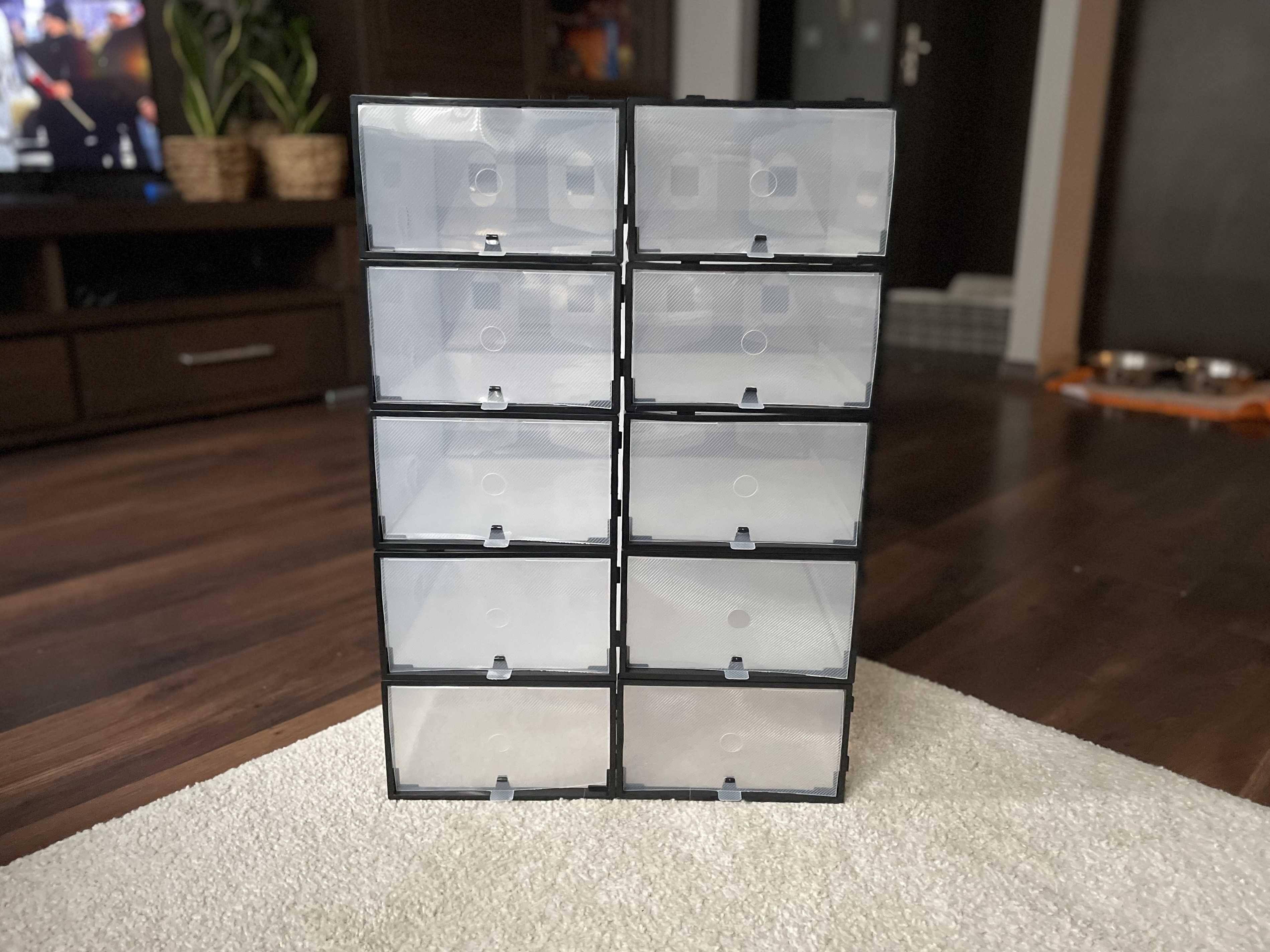 Zestaw 10 x pudełko na buty organizer box na obuwie pojemnik do szafy