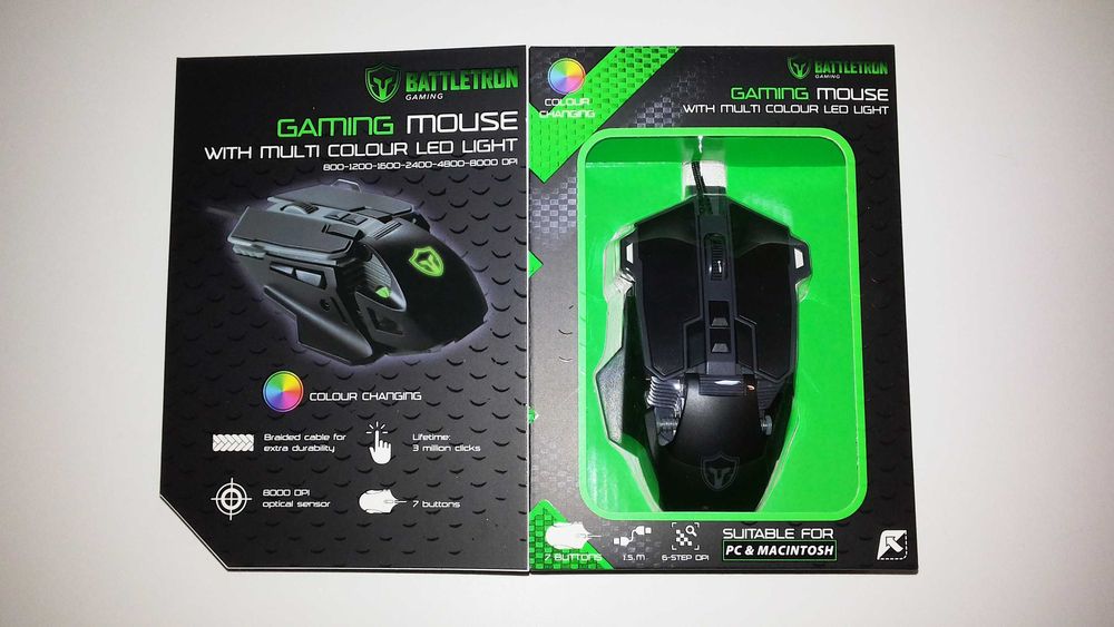 Rato Gaming 8000 DPI com 7 Botões - PC  + Mac
