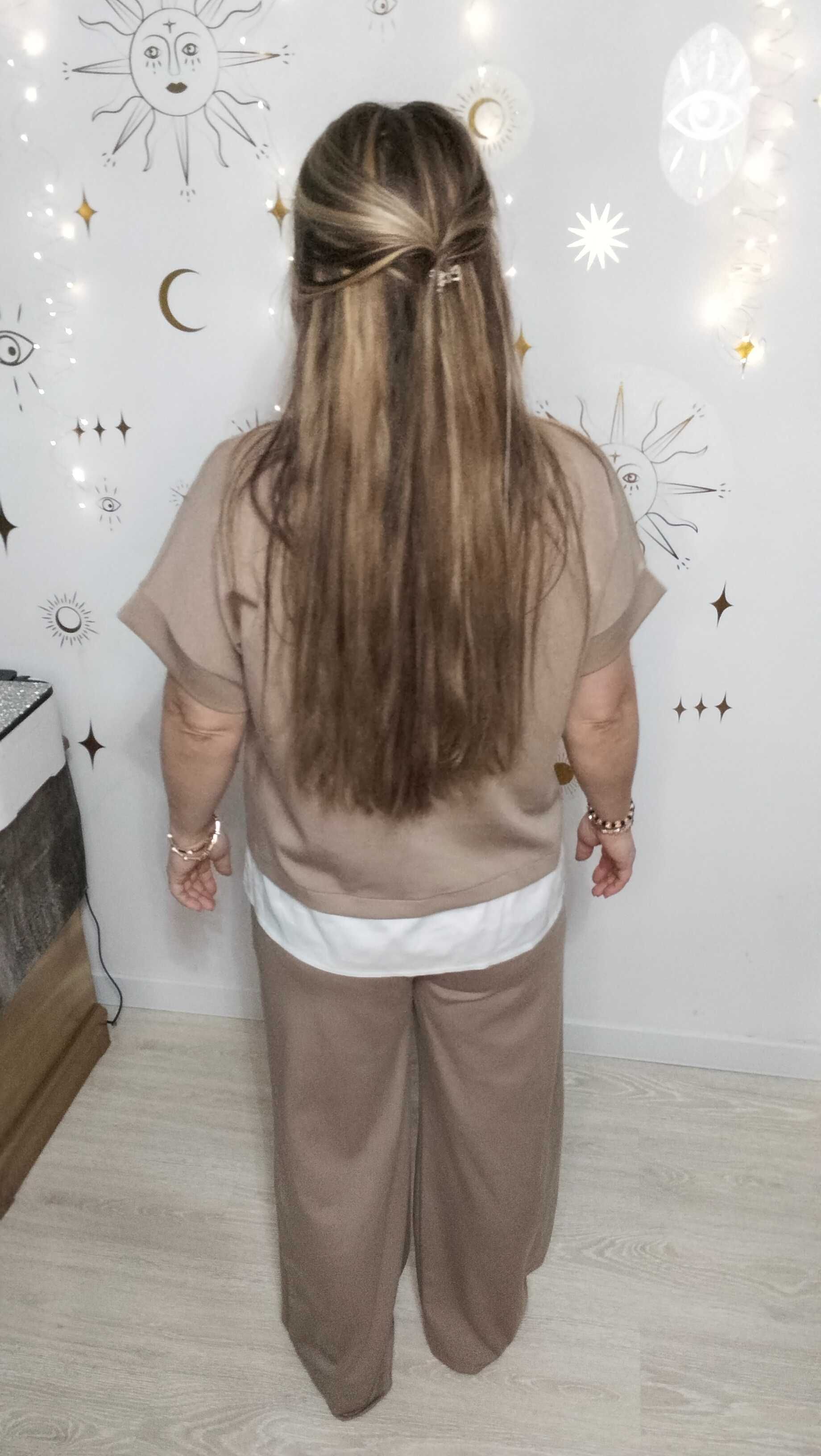 Dres Komplet Min Min Masełko Bluza kr rękaw + spodnie Białe wypusty