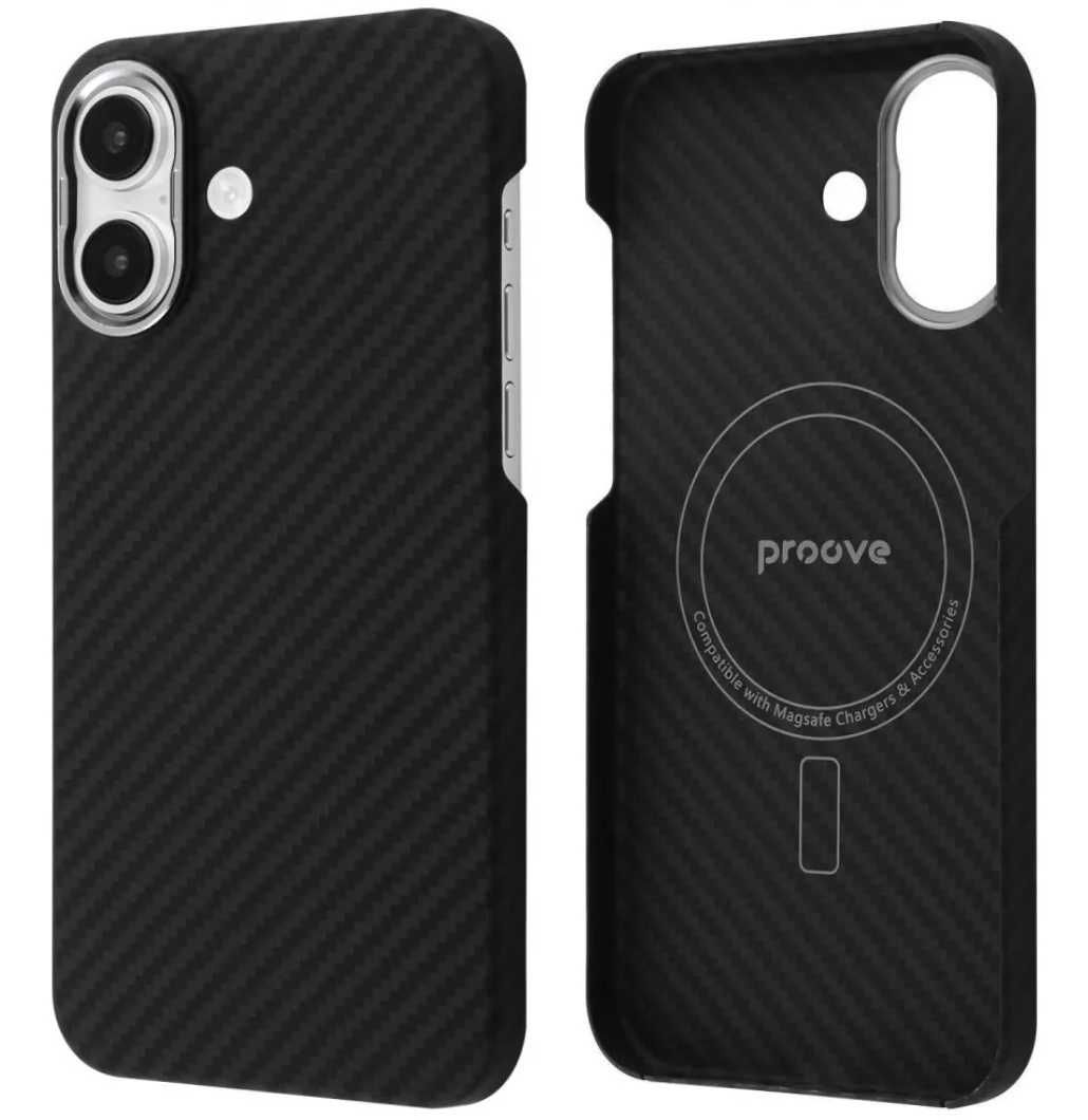 Карбоновый чехол Proove Carbon with MagSafe iPhone 16, Pro, Max, Plus