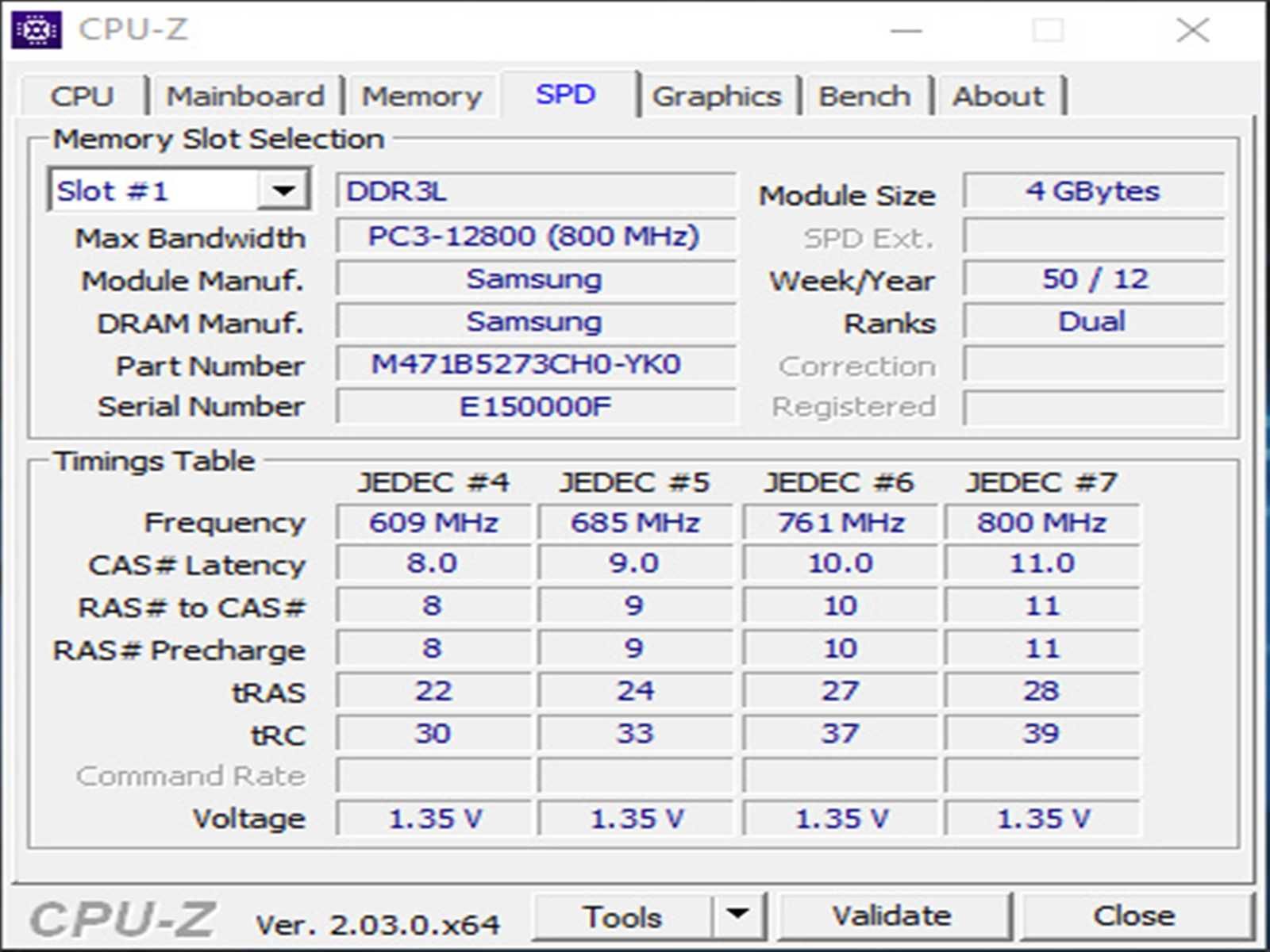 DDR3 8GB Samsung 12800 L