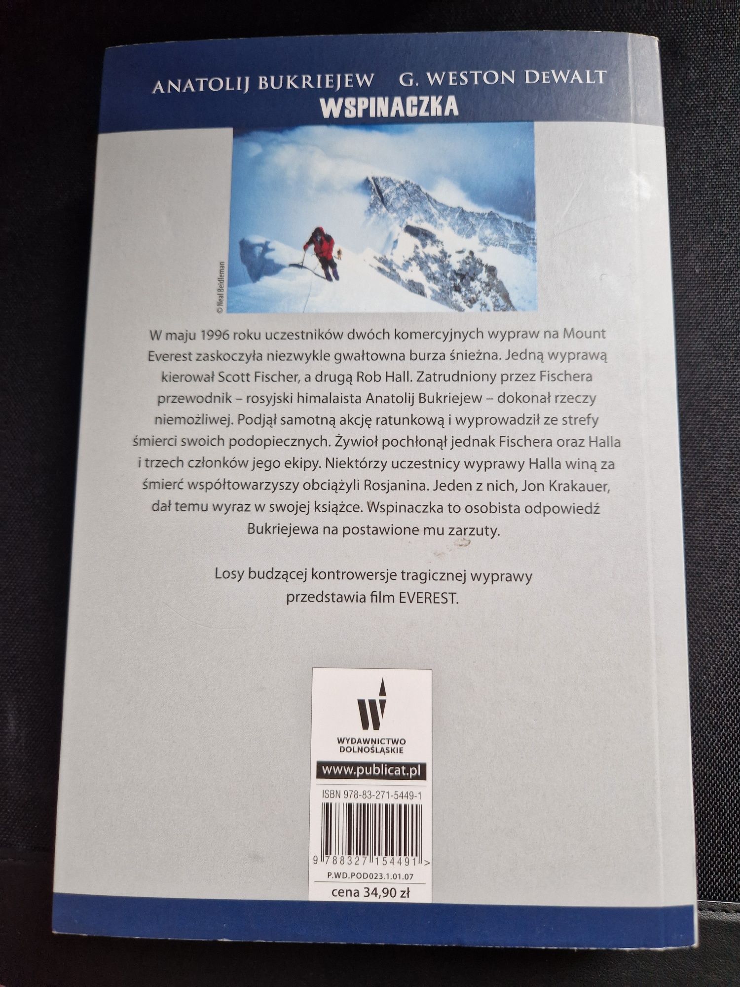 Wspinaczka relacją z tragicznej wyprawy na Everest Anatolij Bukriejew