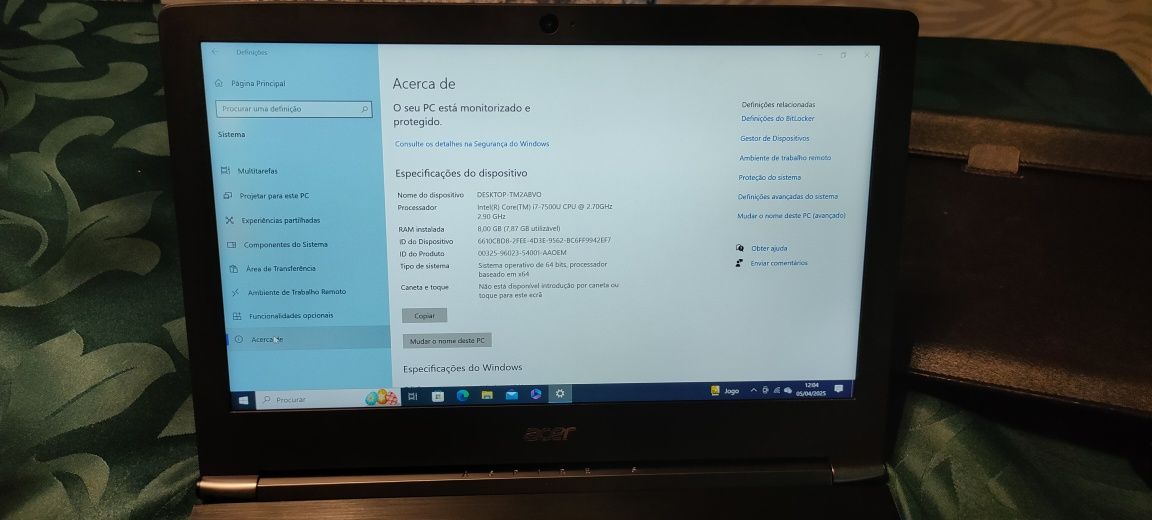Computador portátil i7 Acer aspire S5-371