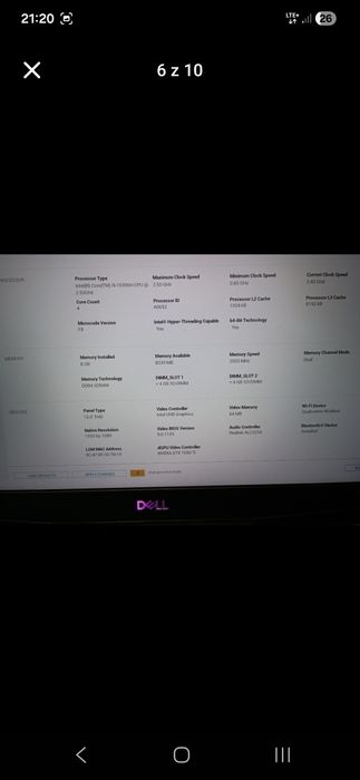 Laptop gamingowy Dell G5 5500