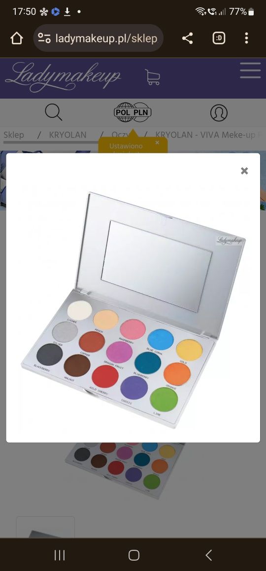 Kryolan viva meke-up palette 15 kolorow