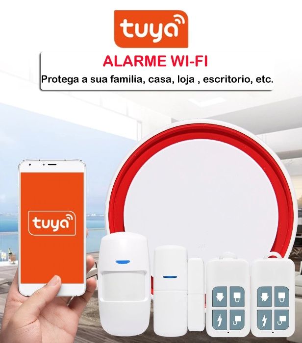 Alarme sem fios wireless wifi Wi-fi APP TUYA SMART LIFE Alexa Google h