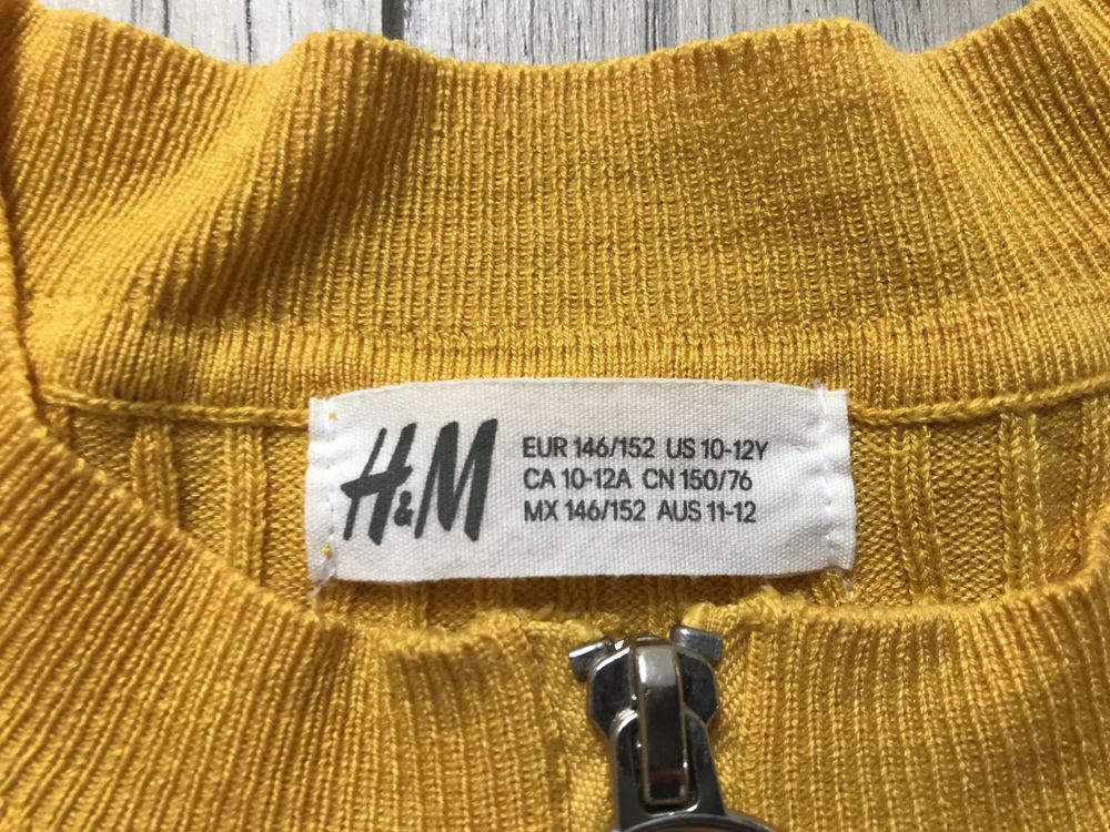Bluzka sweterek H&M 146-152, 10-12 lat, musztardowy kolor