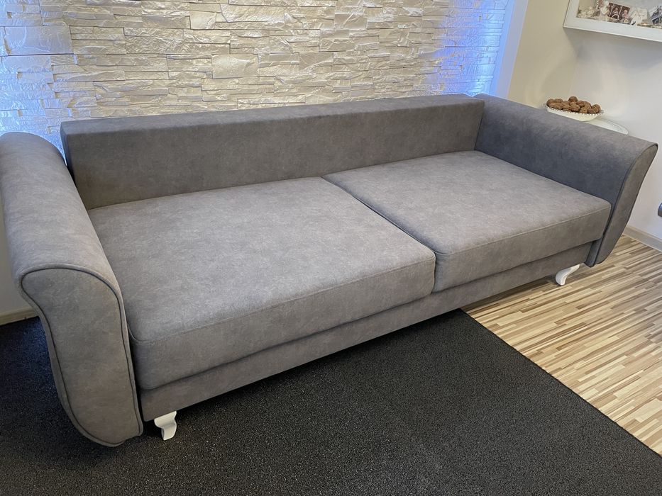 GLAMOUR komplet stół, 3 krzesła, kanapa