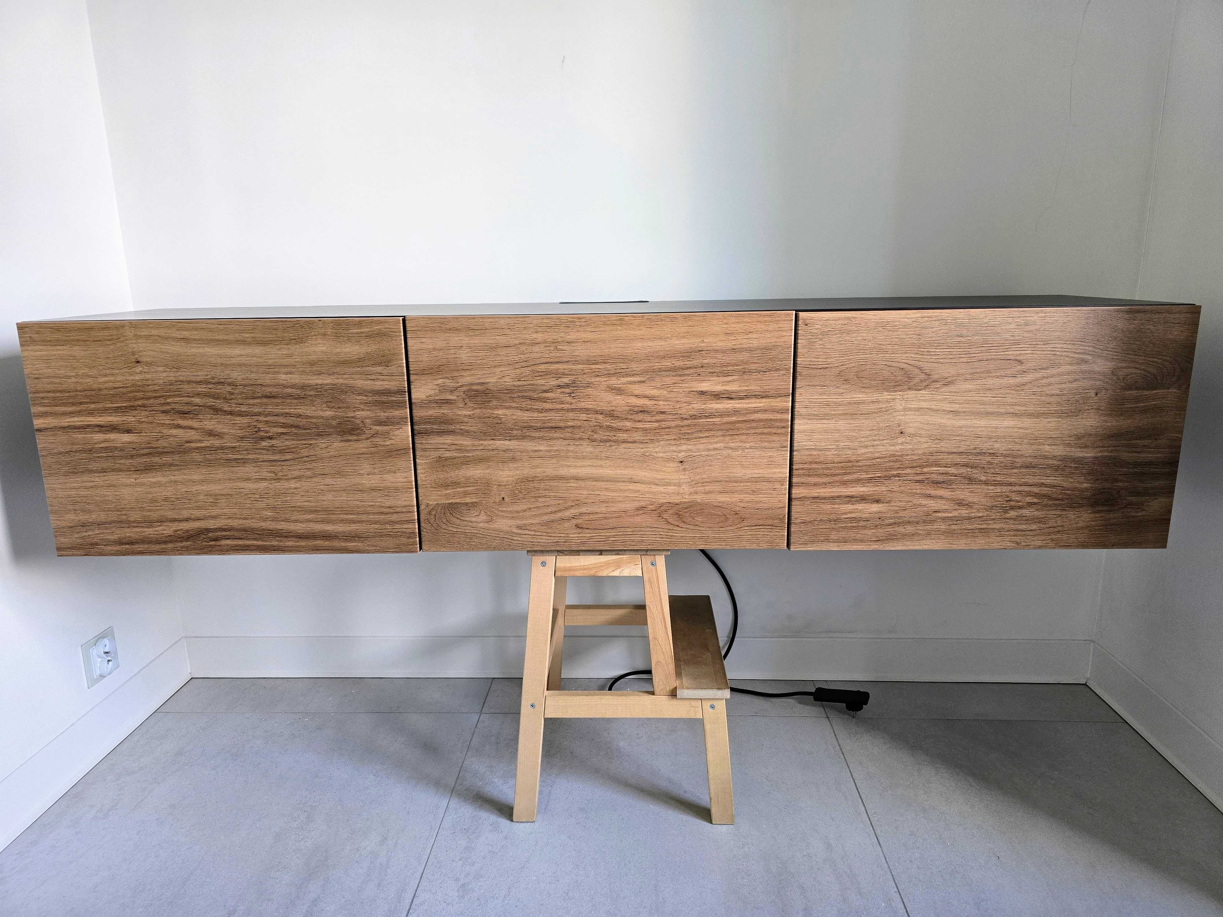 Szafka RTV pod TV Media IKEA BESTA Czarnybrąz 180x40x38cm BASTENA Dąb