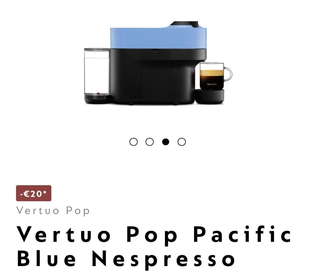 Maquina café Nespresso vértice pop azul