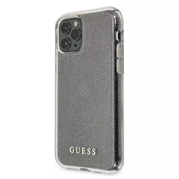 guess guhcn65pcglsi iphone 11 pro max srebrny/silver hard case glitter