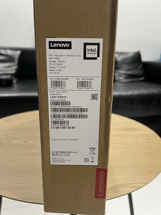 Ноутбук Lenovo LOQ 17IRX10/RTX5070/i714700HX/17.3/1TB/16GB