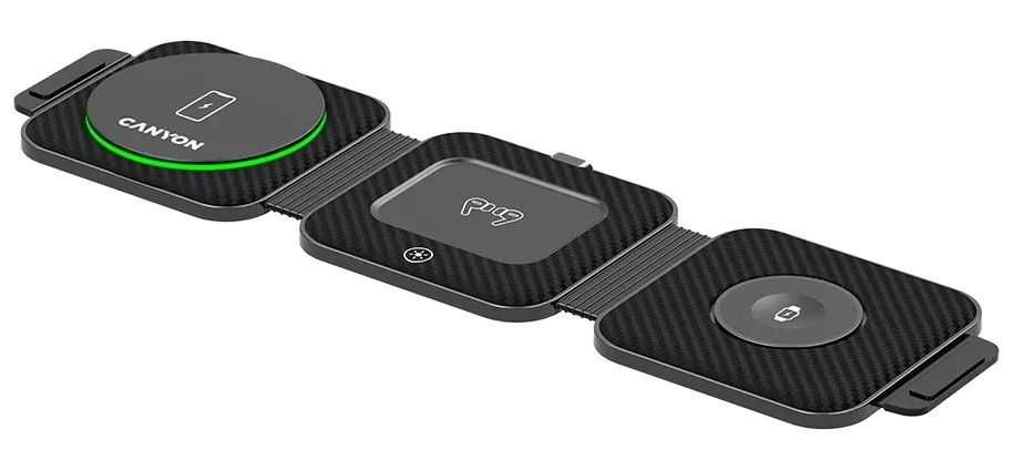 CANYON Ładowarka indukcyjna WS-305 15W 3 w 1 Czarna