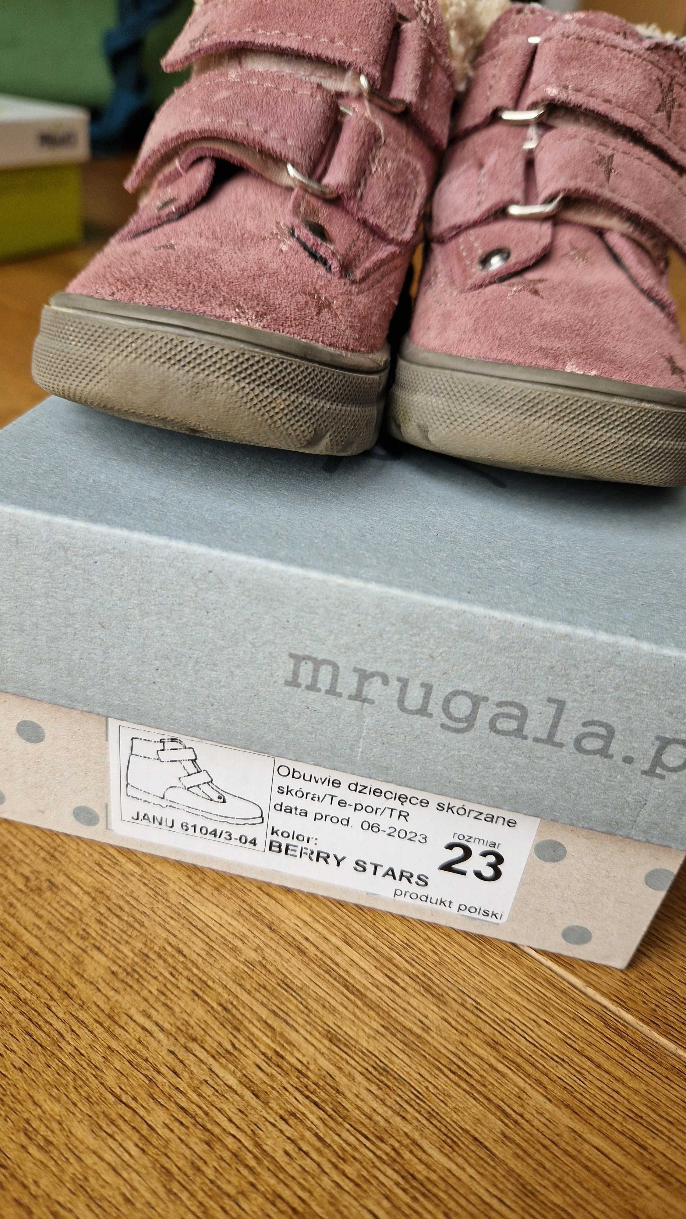 Skórzane trzewiki Mrugała JANU berry stars z membraną - 23