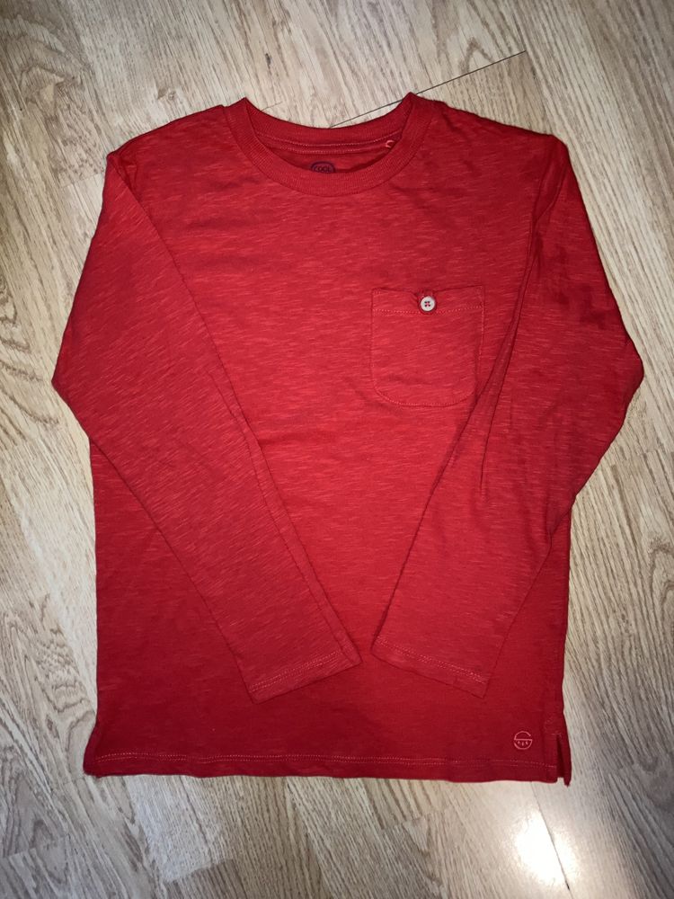 Czerwona koszulka 134 bluzka długi rękaw cool club smyk