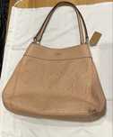 Coach  Embossed Leather Shoulder Bag