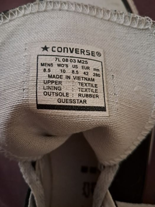 Кеди Converse 42 (280 мм) чорні