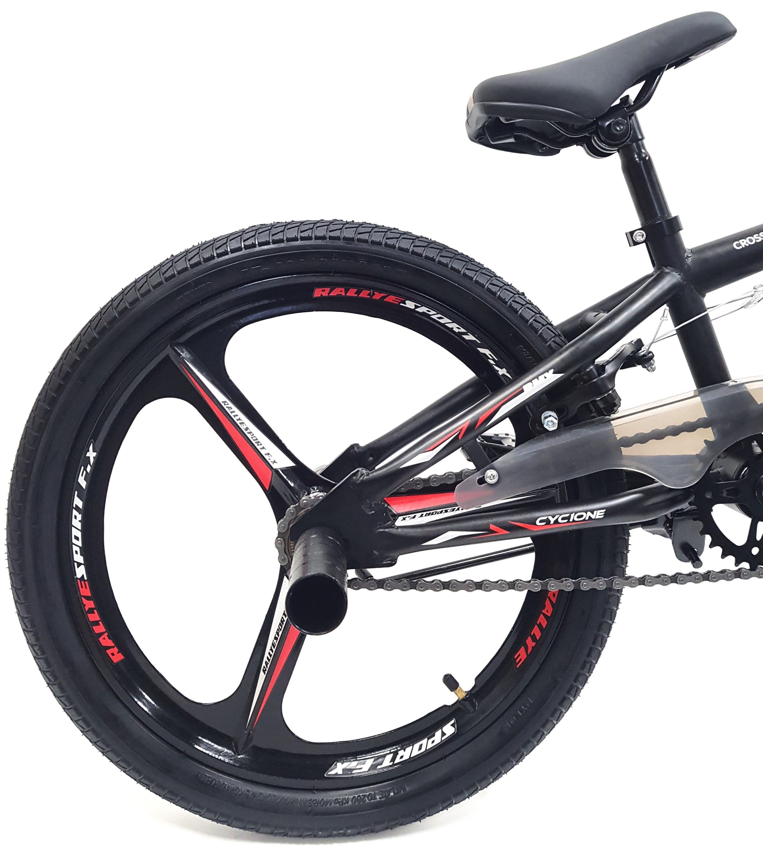 Rower BMX Uniwersalny 20 Wyczynowy Młodzieżowy Stalowy Osłona Stopka