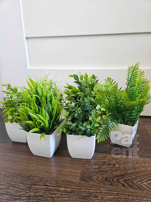 Sztuczne kwiaty z doniczkami 6 szt. zestaw roślin sztucznych dekoracja