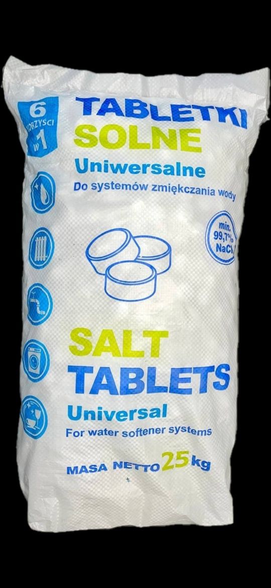 Sól  tabletki  solne do systemów uzdatniania wody cena brutto 25kg