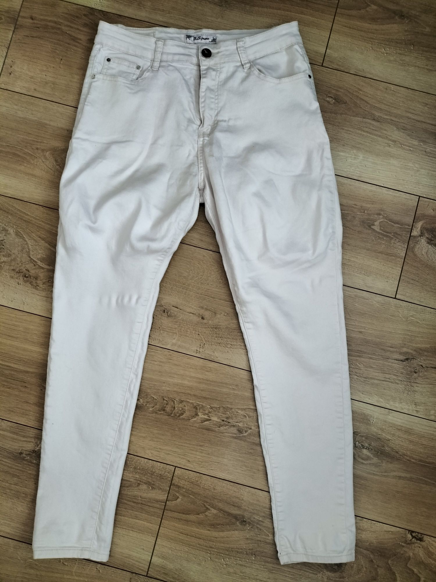 Jeansy skinny pudrowy róż r. 42