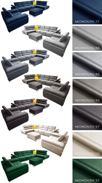 Naroznik Marko Funkcja spania Wybor tkaniny Fotel Pufa