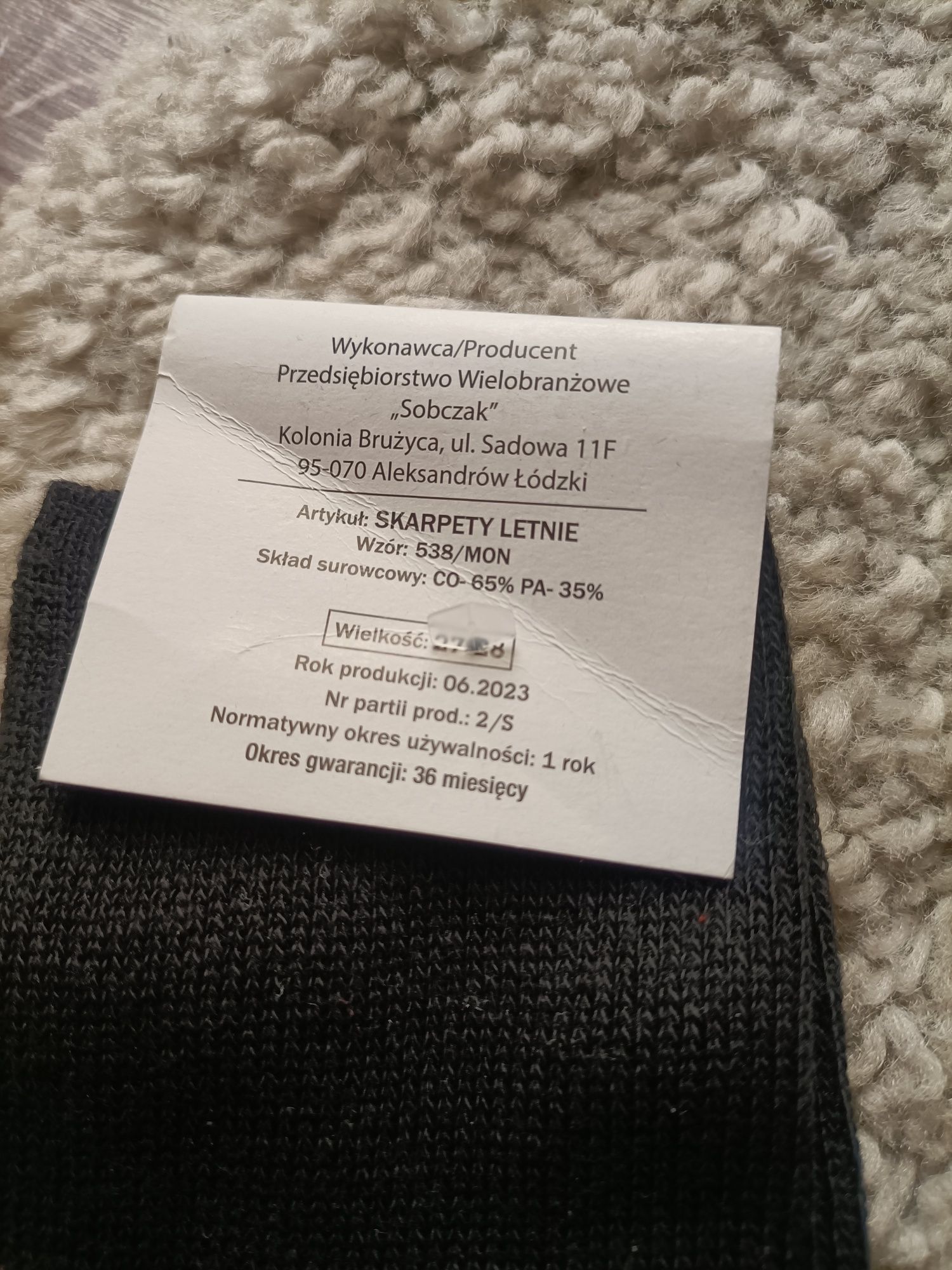 Nowe skarpety męskie wojskowe Wz 538 MON