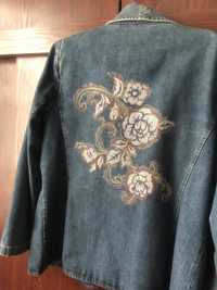 Джинсовый пиджак 54 размера производство Турция с красивой  спинкой